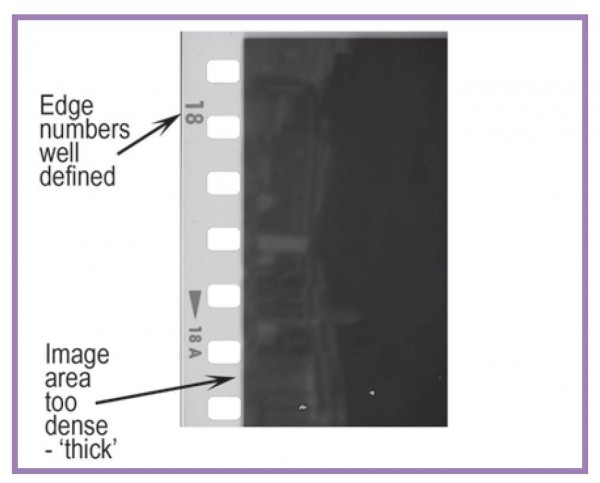 Film frame showing overexposure.