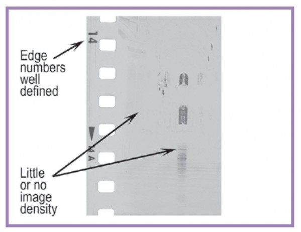 Film frame showing under exposure.